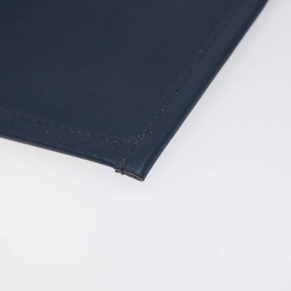 HERMES Petit Ash Pouch Leather Canvas Navy Auth - Picture 7 of 15